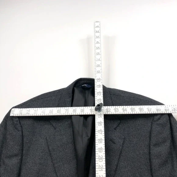 Brooks Brothers 346 Wool 44R Button Sport Coat Jacket Herringbone Blue Gray